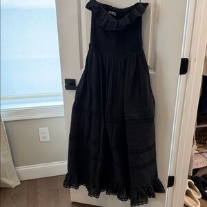 Abercrombie & Fitch Black Ruffled Maxi Dress